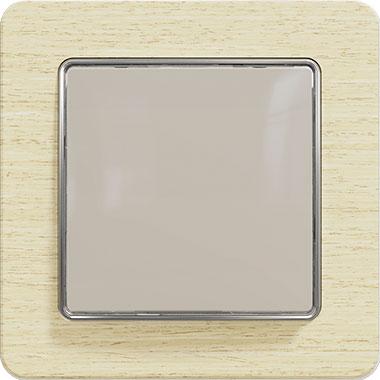 Sedna rocker switch (beige insert, birch frame)